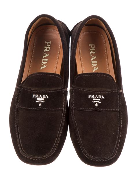 prada loafs|Prada suede loafer.